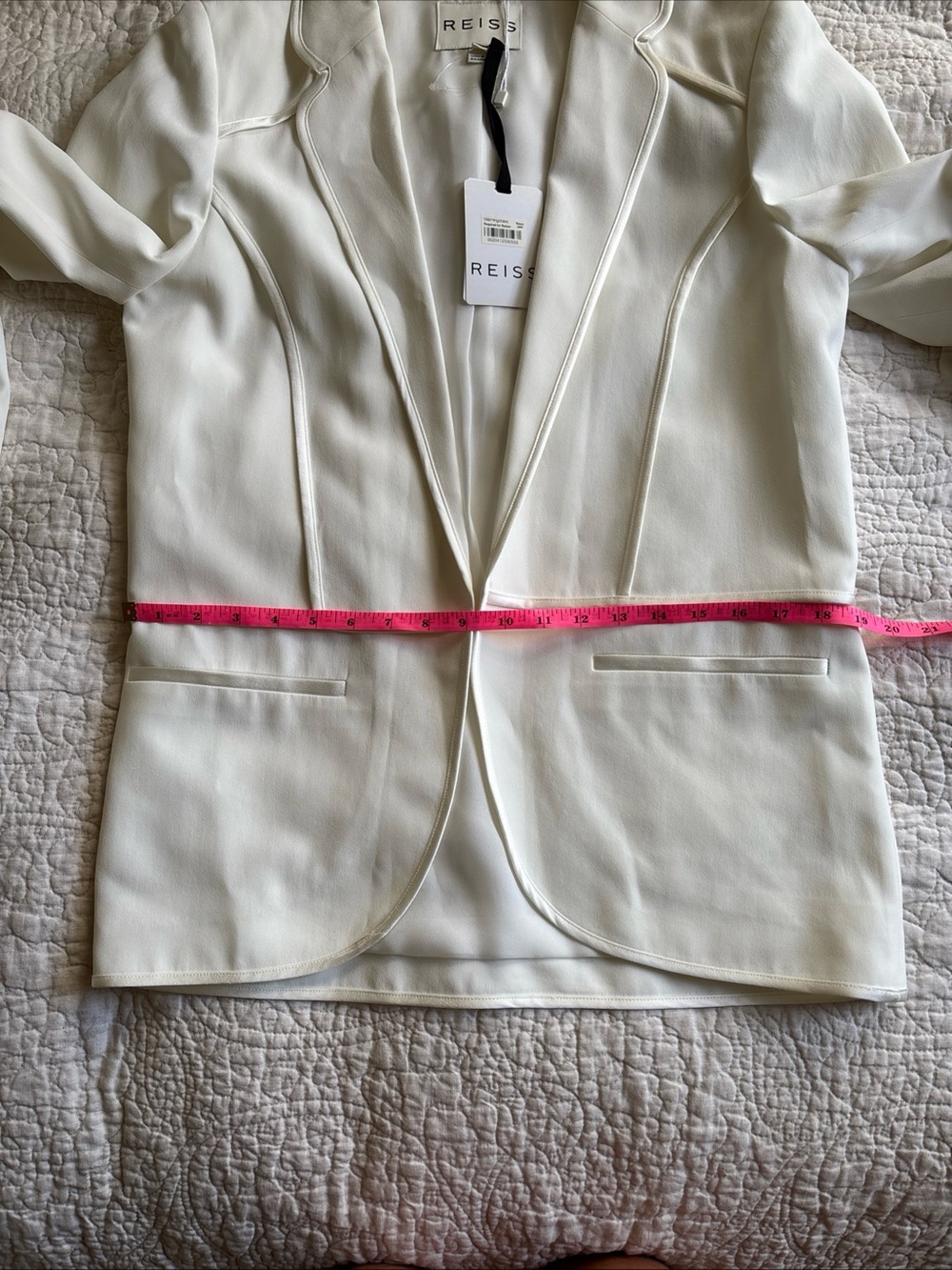 NWT Reiss Georgie Contrast Trim Open Jacket Blazer Size Large - Picture 10 of 12